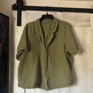 Old Navy Green Lightweight Shirt Jacket